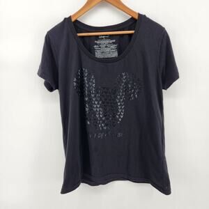 Disney Store Mickey Mouse Junior/Women's XL Black Short Sleeve T-Shirt